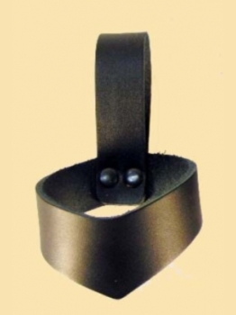 Preview: Klassischer Gürtel 3 cm - Spaltleder - schwarz - mit Schwerthalter- Schnalle eckig